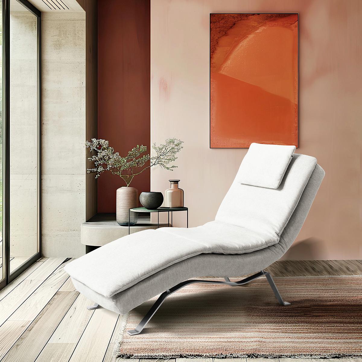 RELAXLIEGE Creme B: 65 cm - Silberfarben/Creme, Design, Textil (65/95/171cm) - Celina Home