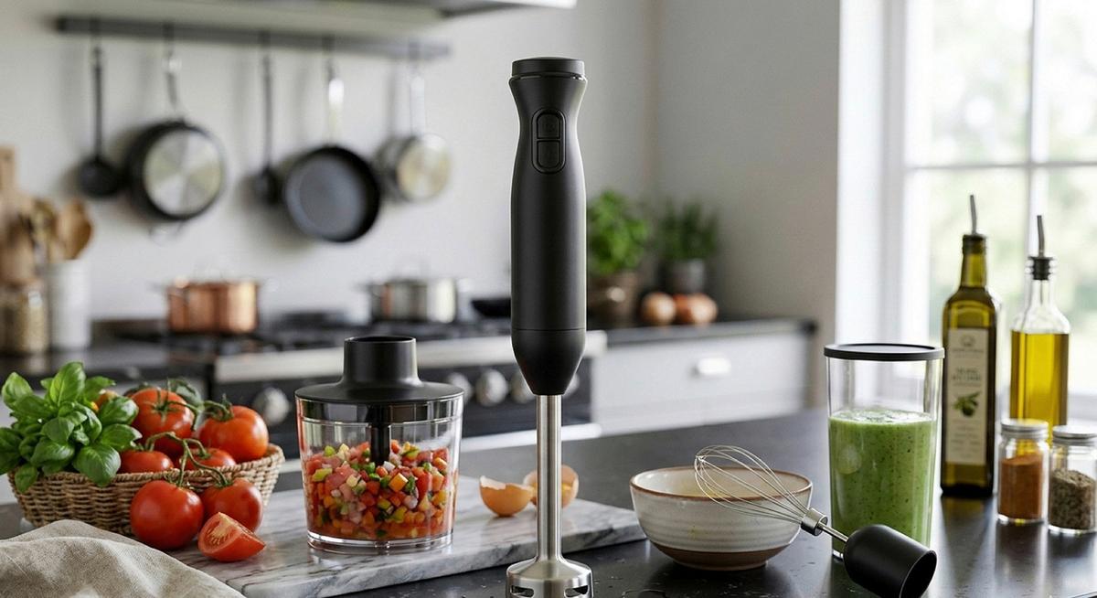 Stabmixer-Set Gusteau - Schwarz, KONVENTIONELL, Kunststoff/Metall (39/6cm) - Bono