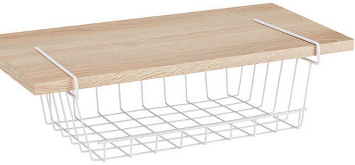 Regaleinhängekorb Caruso Metall Weiß 40x14x27 cm - Weiß, Basics, Metall (40/14/27cm)