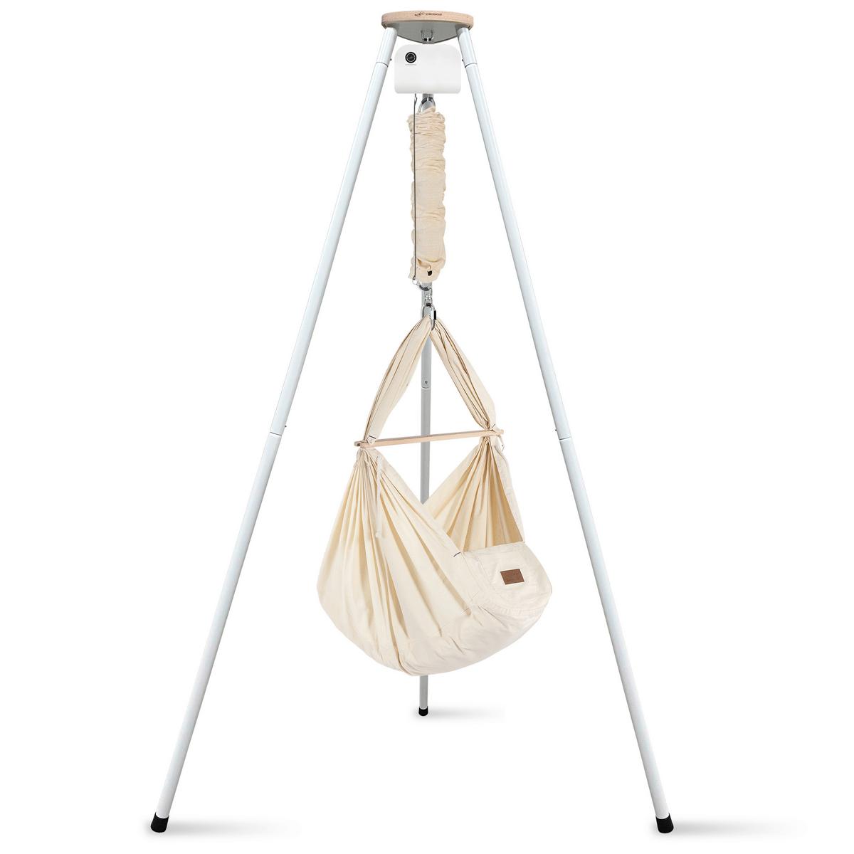 Federwiege Sw-Set-Ft-M-001 - Beige/Weiß, Basics, Kunststoff/Textil (135/194/135cm) - SCHMUSEWOLKE