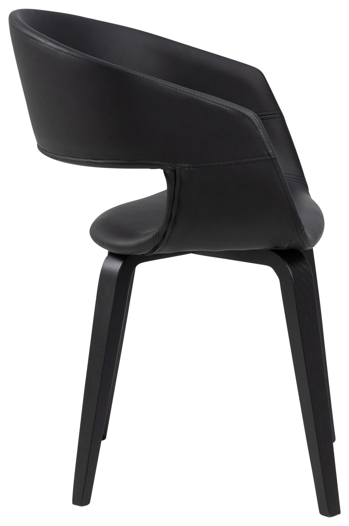 Armlehnstuhl Nova Schwarz - Schwarz, Trend, Holz/Textil (52/77,5/53cm) - MID.YOU