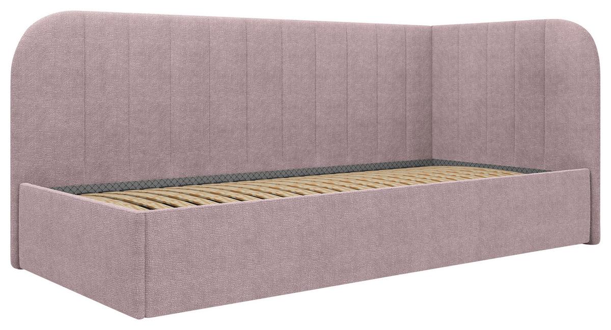 Polsterbett Millow Rechts Rosa Lf: 90x200 cm - Schwarz/Rosa, MODERN, Holz/Holzwerkstoff (90/200cm) - MID.YOU