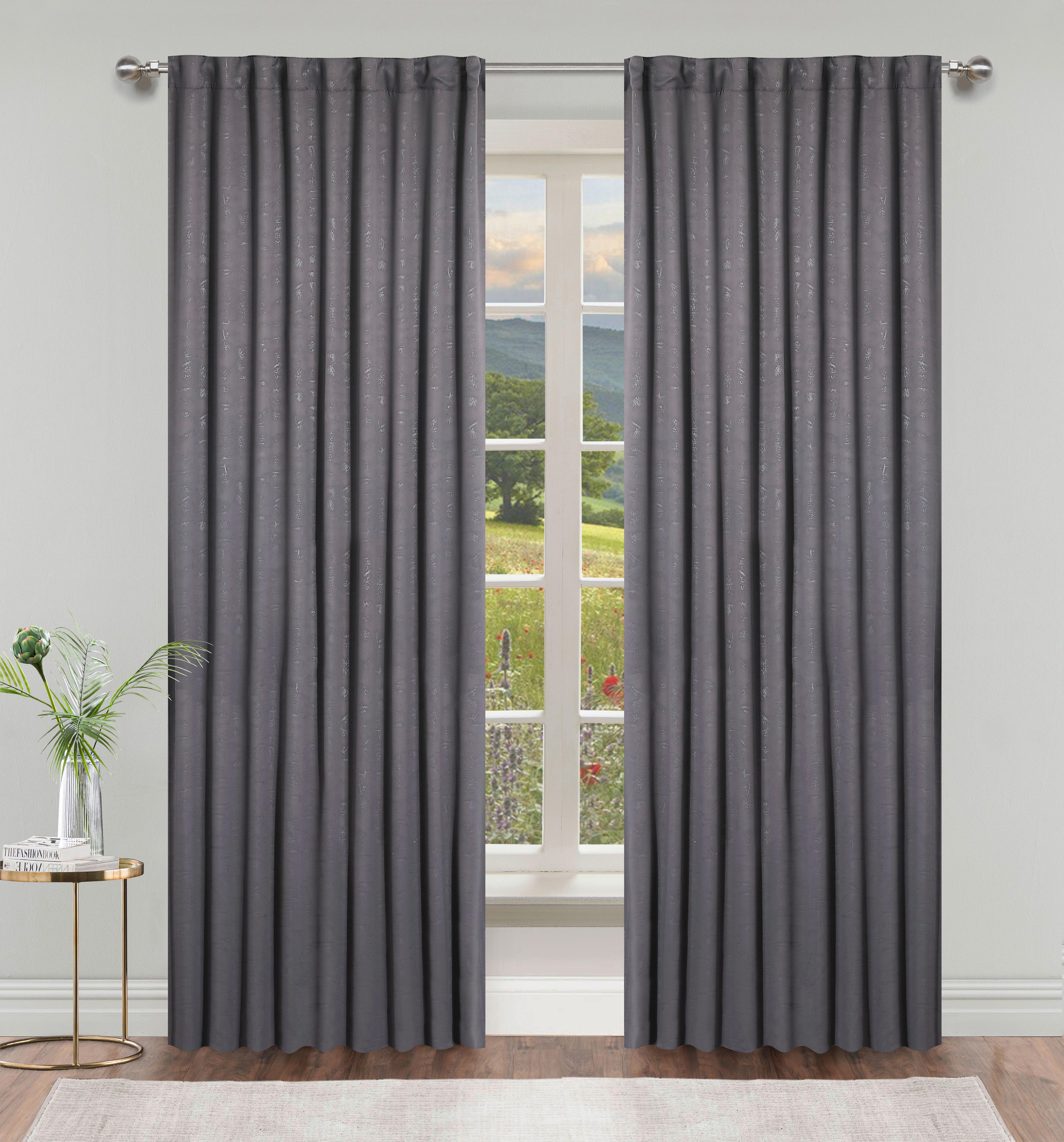Verdunkelungsvorhang Vera - Anthrazit, ROMANTIK / LANDHAUS, Textil (140/245cm) - James Wood