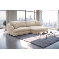Ecksofa Lush, Sandfarben Schenkel: 284x161 cm - Sandfarben/Schwarz, Design, Textil (284/161cm) - Livetastic