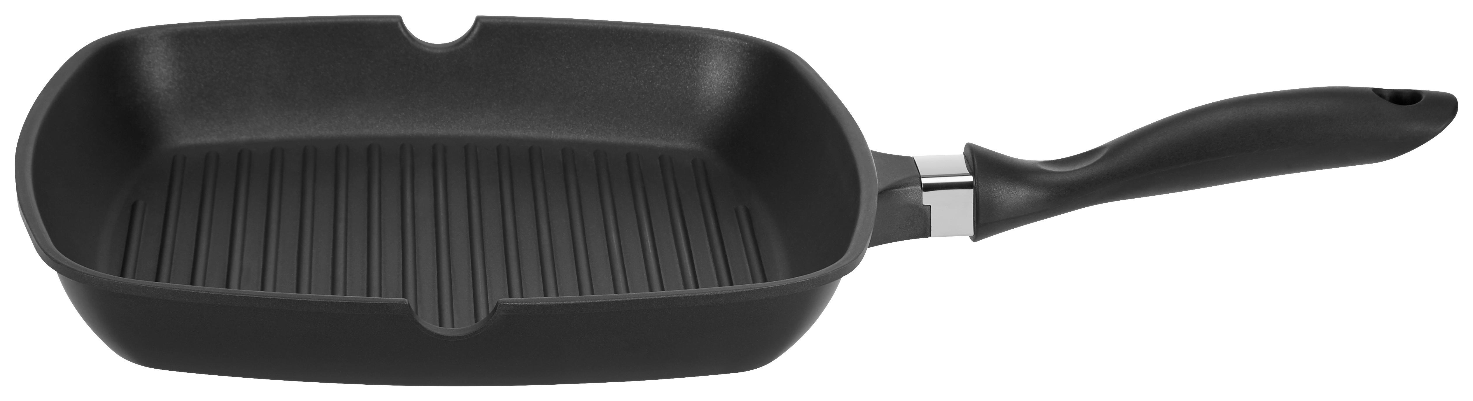 Luca Bessoni Grillpfanne Eberfried D/h: 28/28 - Schwarz, KONVENTIONELL, Kunststoff/Metall (28/28cm) - Luca Bessoni