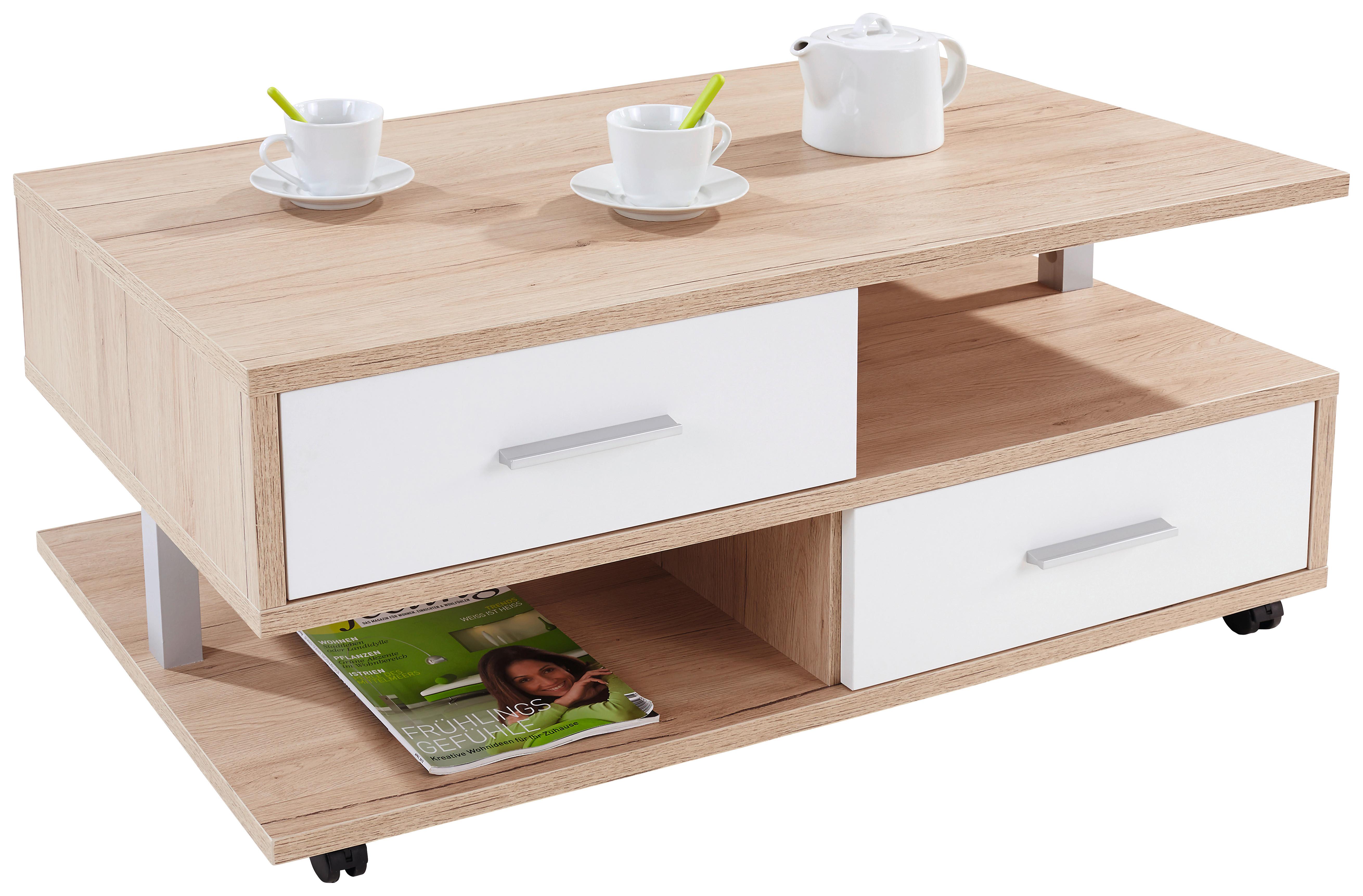 Dohányzóasztal Quattro - tölgyfa, Konventionell, faalapú anyag (105/45/60cm)