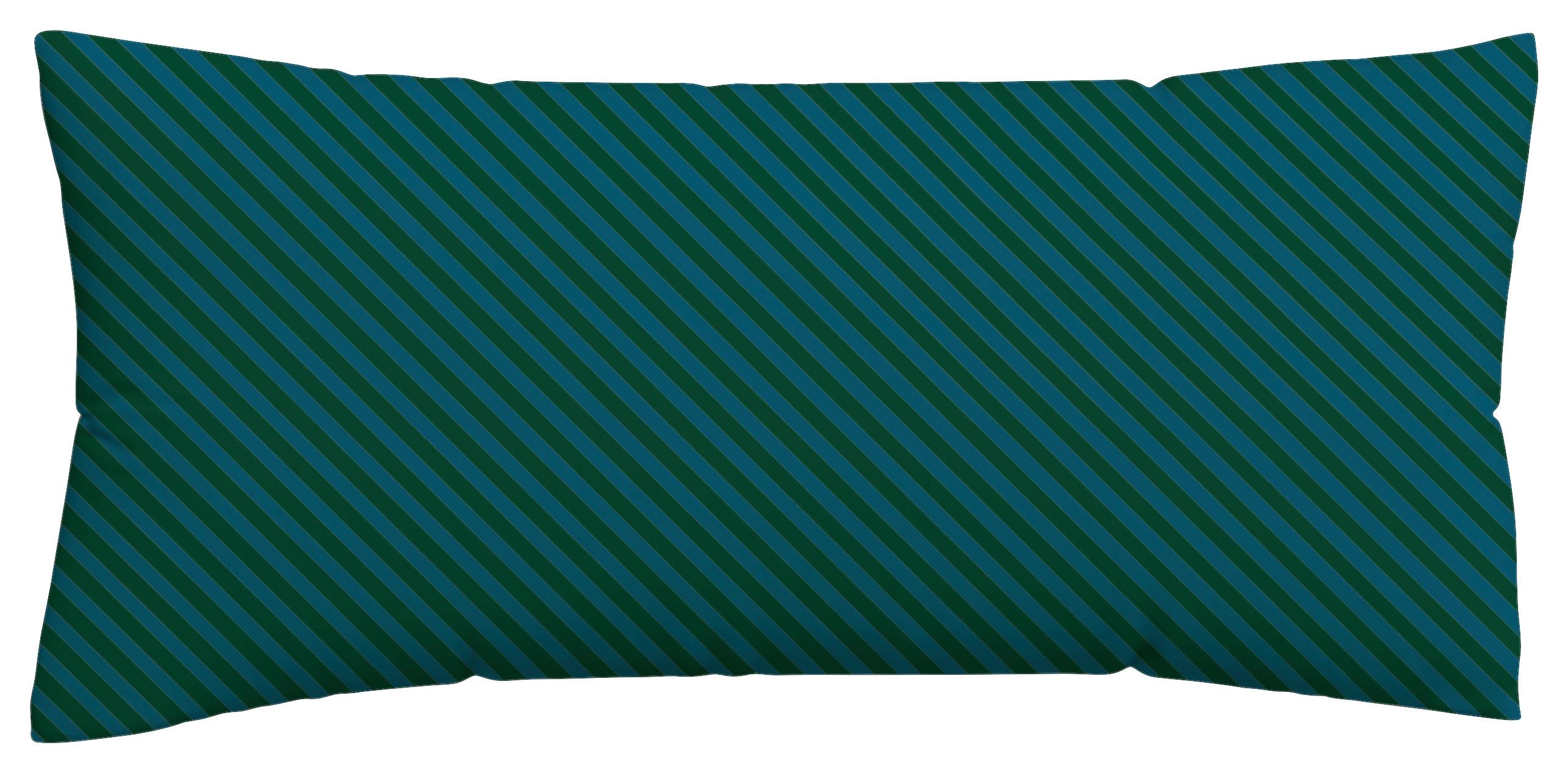Kopfpolsterbezug Woven Satin Fade - Dunkelgrün/Petrol, Basics, Textil (40/80cm) - Schlafgut