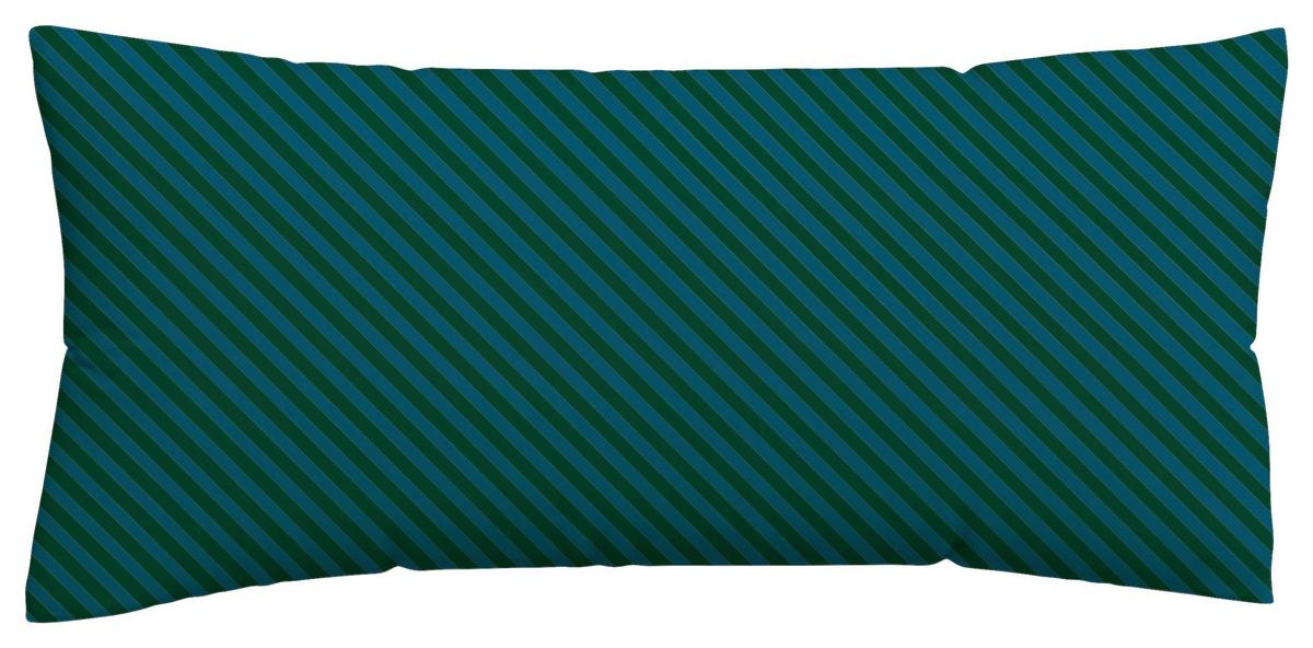 Kopfpolsterbezug Woven Satin Fade - Dunkelgrün/Petrol, Basics, Textil (40/80cm) - Schlafgut