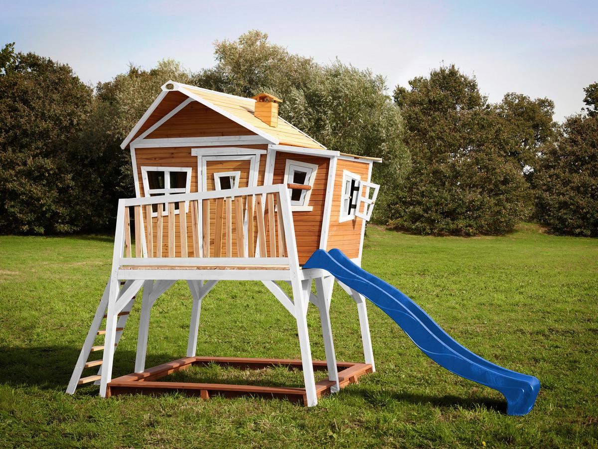 Spielturm A030.150.31 - Blau/Braun, KONVENTIONELL, Holz (432/288/193cm) - Ambia Garden