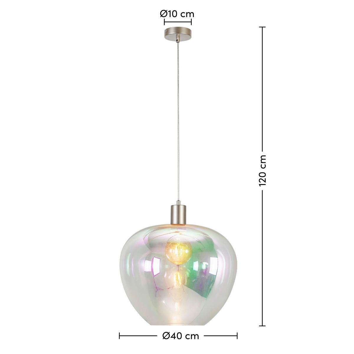 ZÁVĚSNÉ SVÍTIDLO RENI - průhledné/vícebarevná, Moderní, kov/plast (40/120cm)