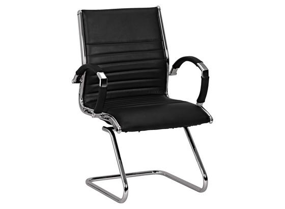 Besucherstuhl Salzburg B: ca. 54 cm Schwarz - Silberfarben/Schwarz, MODERN, Leder/Metall (54/94/62cm) - Livetastic Besucherstuhl Salzburg B: ca. 54 cm Schwarz - Silberfarben/Schwarz, MODERN, Leder/Metall (54/94/62cm) - Livetastic