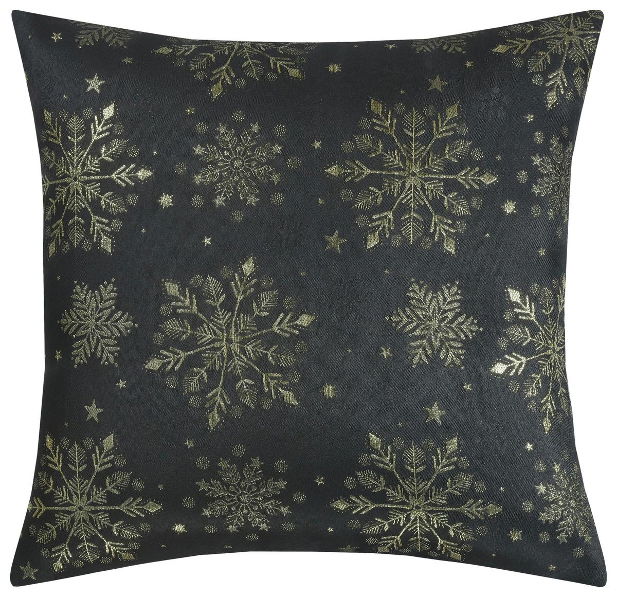 Zierkissen Snowy - Goldfarben/Schwarz, ROMANTIK / LANDHAUS, Textil (45/45cm) - James Wood