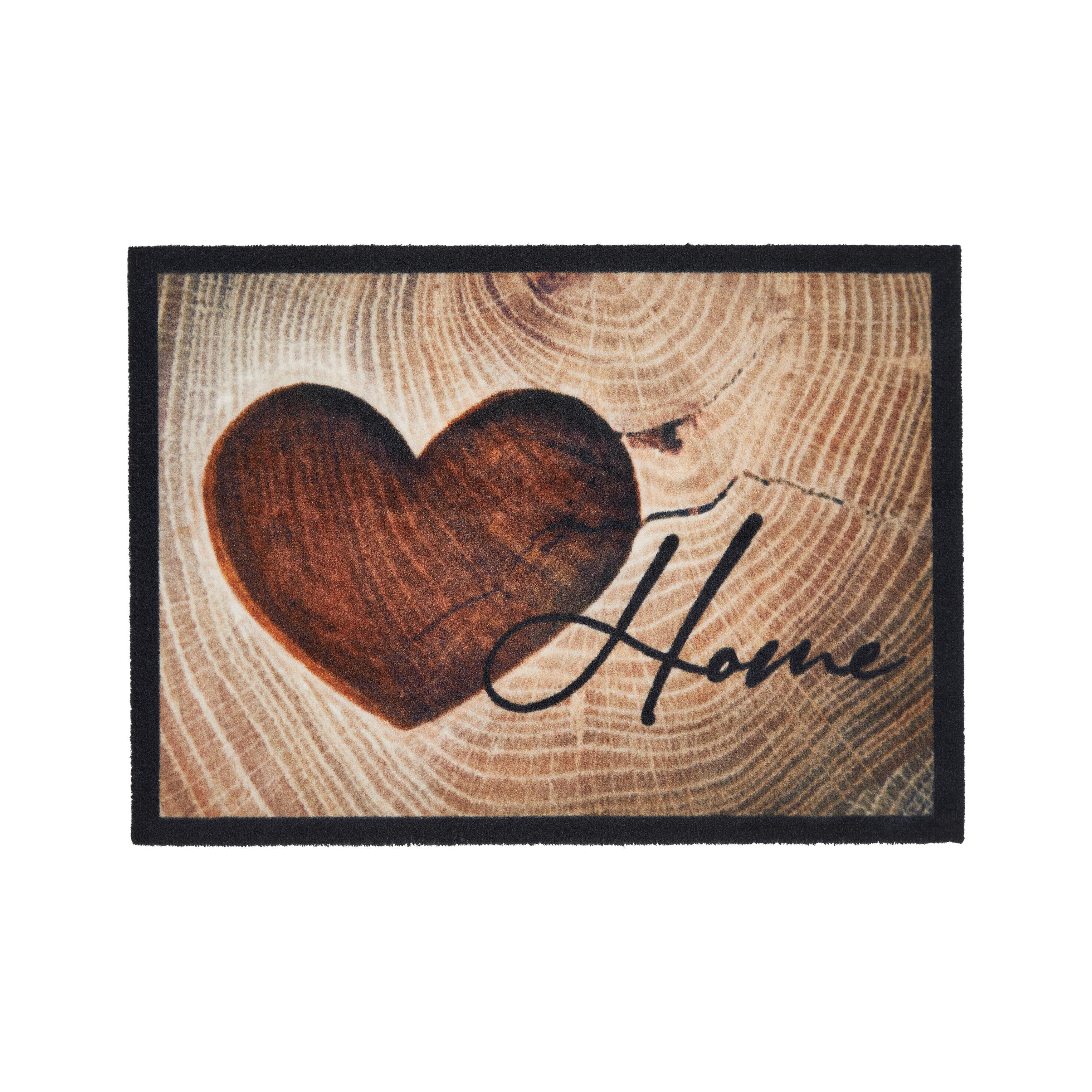 Dveřní Rohožka Love Home Wood, 50/70cm - hnědá, Basics, plast (50/70cm) - Modern Living