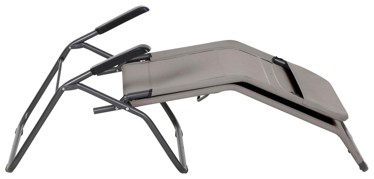 Sonnenliege J40969 Stahl, Klappbar - Taupe/Anthrazit, MODERN, Textil/Metall (72,5/103,5/144cm) - Siena Garden