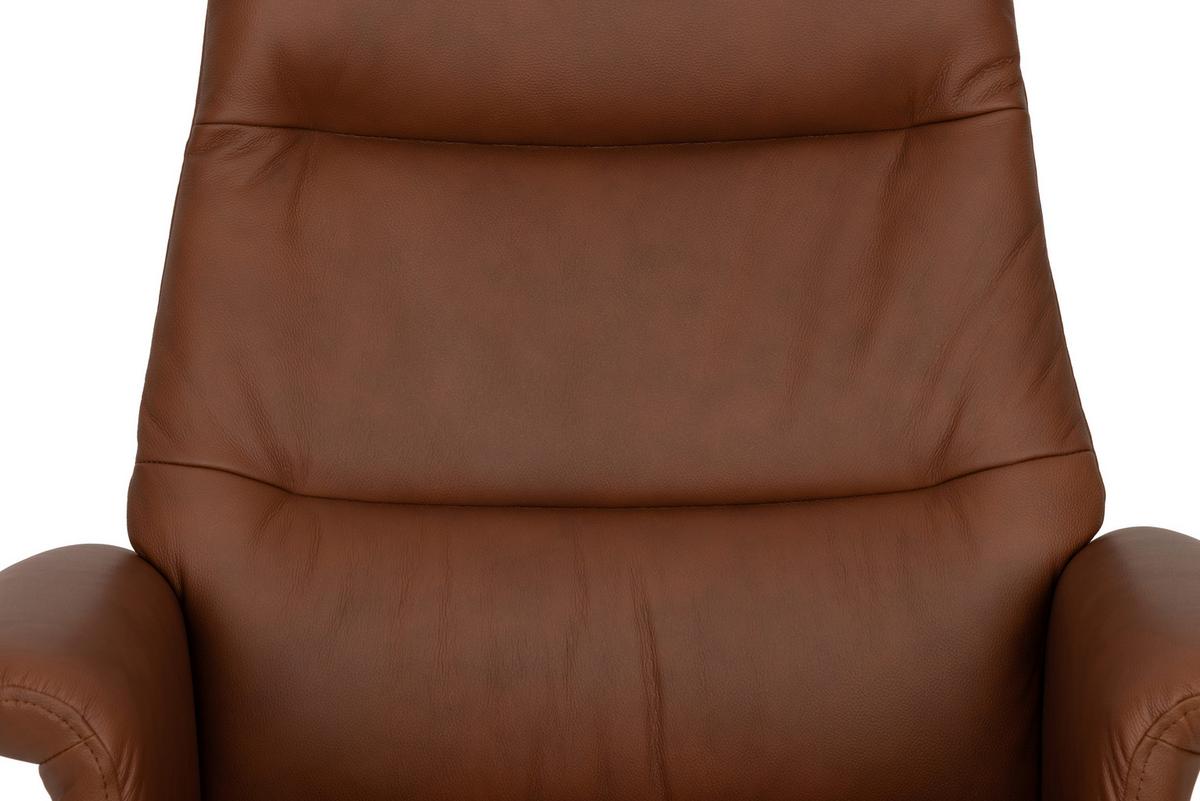 Relaxsesselset Repose Kupferfarben B: 76 cm - Schwarz/Kupferfarben, Design, Leder/Textil (76/107/79cm) - Livetastic