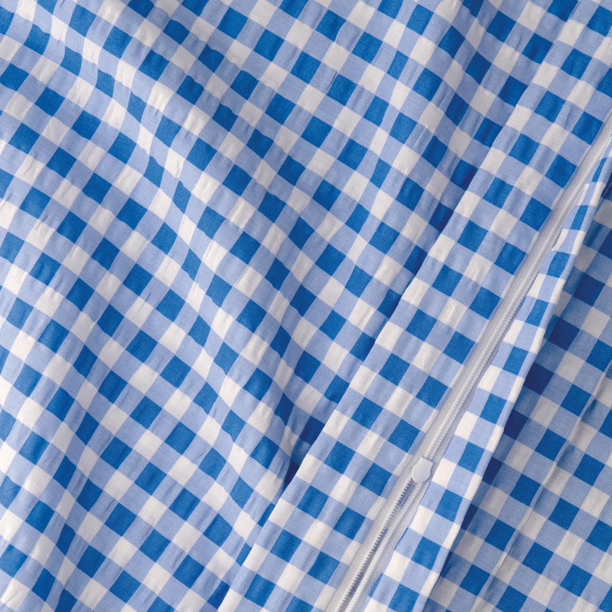 POSTEĽNÁ BIELIZEŇ SER.005.VICHY SKY - modrá/biela, Trend, textil (140/200cm) - Florella