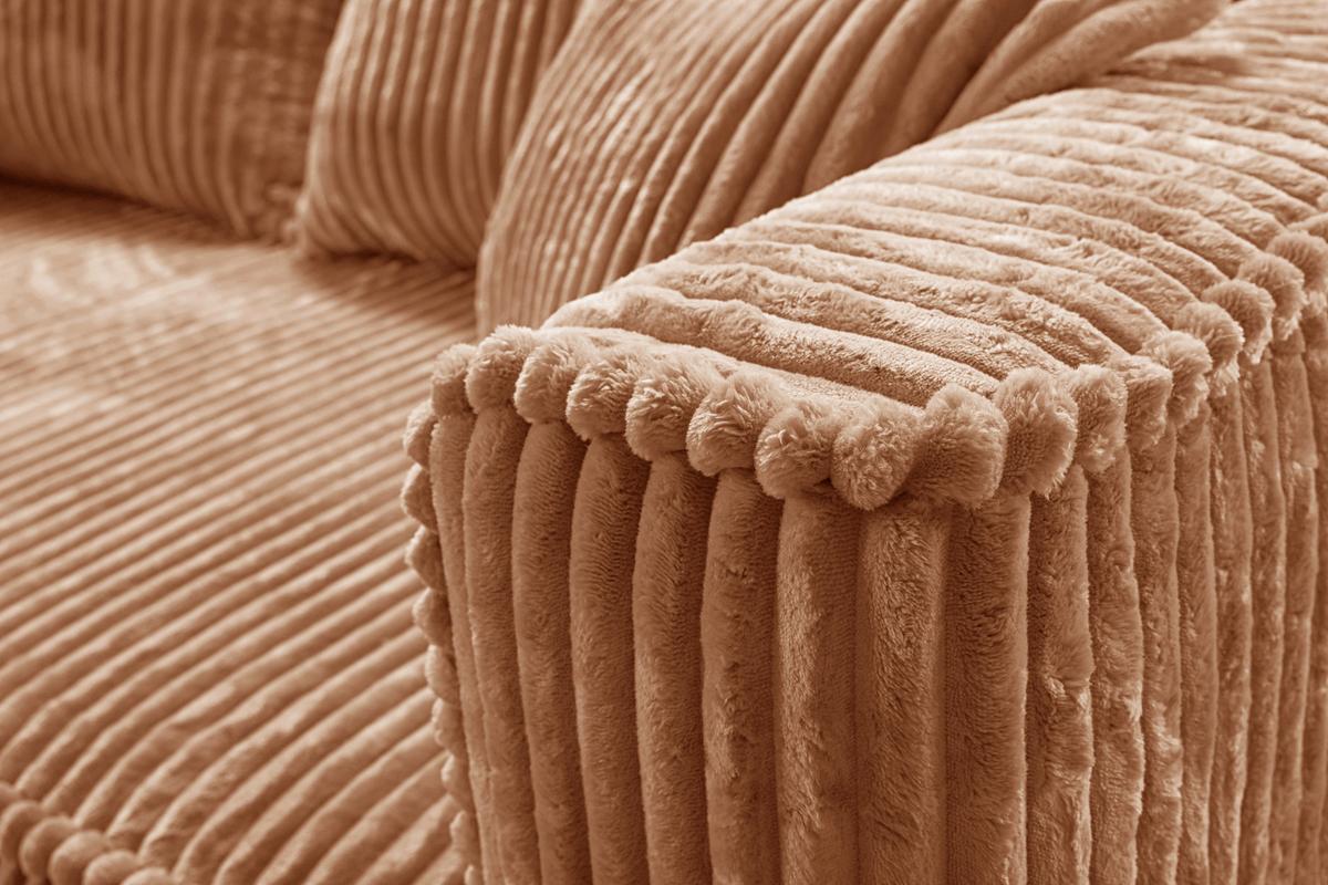 Sofa Modena Inkl. Kissen Rostfarben, B: 223 Cm - Rostfarben/Schwarz, Design, Textil (223/95/121cm) - MID.YOU