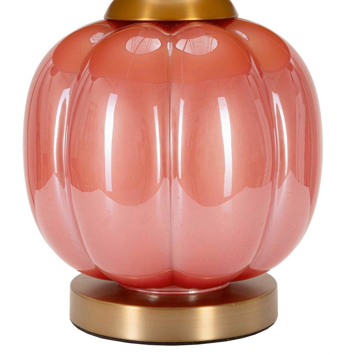 Tischleuchte Helene Ball Rot, Blau B: 32,5 cm - Blau/Rot, Basics, Glas/Textil (32,5/50/32,5cm)