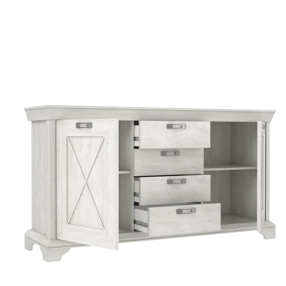 Sideboard B: 178,3 cm Kashmir, Pinienfarben/Weiß - Weiß/Pinienfarben, ROMANTIK / LANDHAUS, Holzwerkstoff/Kunststoff (178,3/95,9/48,2cm) - MID.YOU