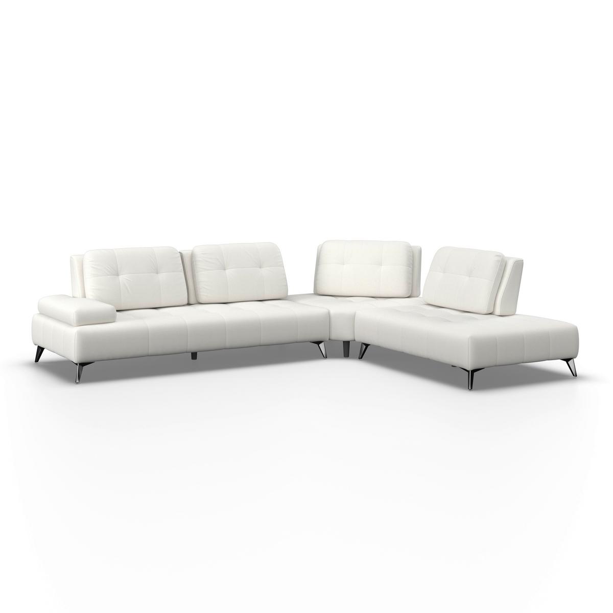 Sedací souprava ESTELLA krémová barva - krémová/tmavě šedá, Moderní, kov/dřevo (326/85/270cm) - Bessagi Home