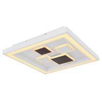 LED-Deckenleuchte 48405-50qsh - Anthrazit/Opal, Design, Kunststoff/Metall (48/48/7cm) - Globo