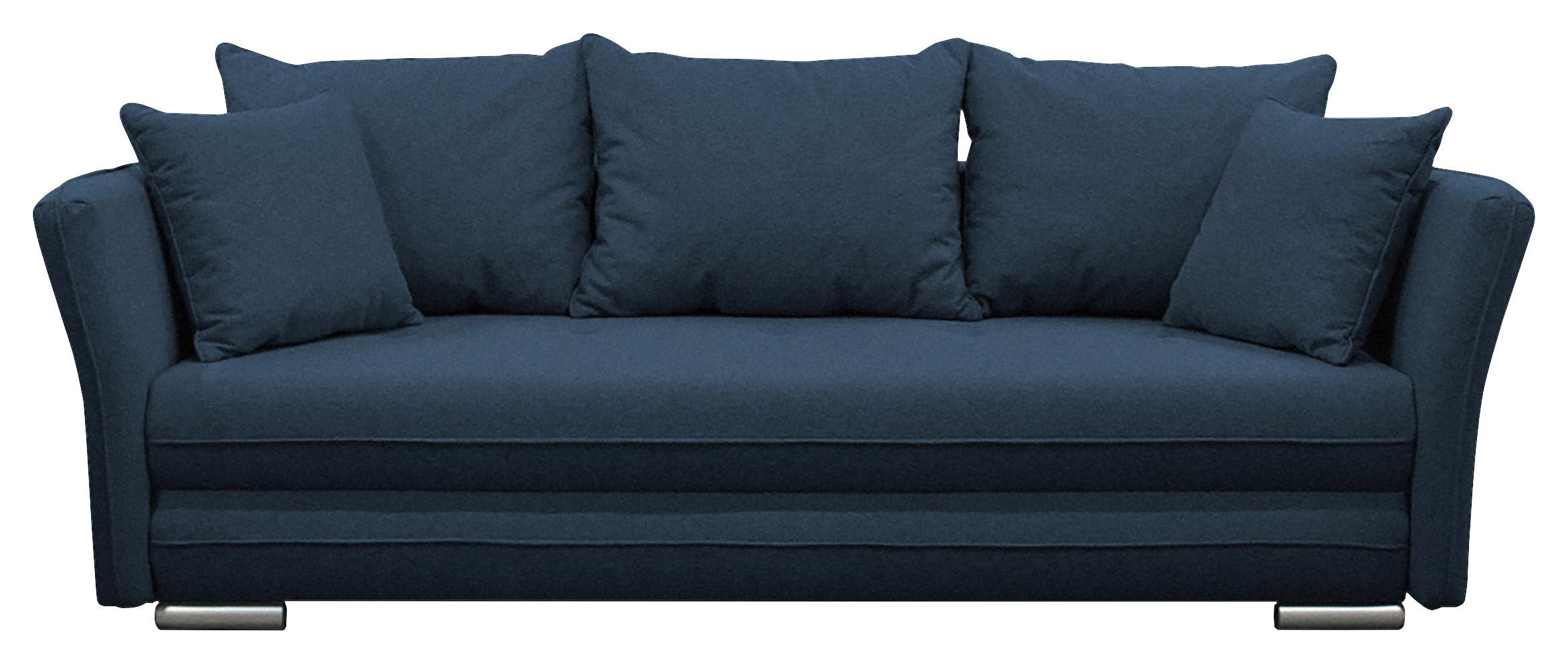 2-Sitzer-Sofa mit Schlaffunktion Modi + Bettkasten Blau
