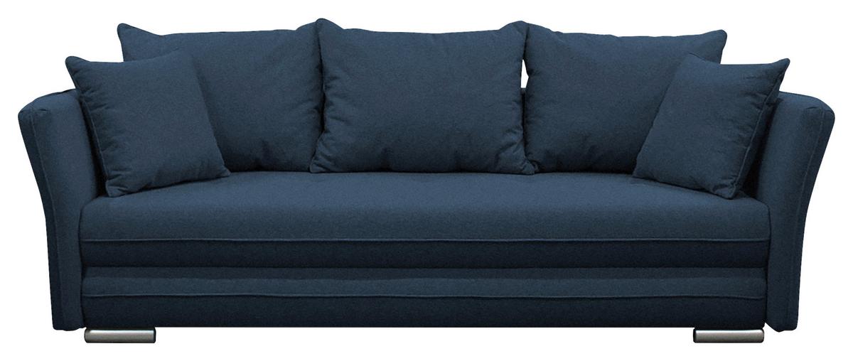 2-Sitzer-Sofa mit Schlaffunkt. Modi + Bettkasten Blau - Blau/Silberfarben, Design, Textil (235/83/106cm) - MID.YOU