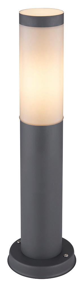 Außenleuchte Boston 60 Watt Edelstahl - Anthrazit/Opal, Basics, Kunststoff/Metall (12,7/45cm) - Globo