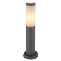 Außenleuchte Boston 60 Watt Edelstahl - Anthrazit/Opal, Basics, Kunststoff/Metall (12,7/45cm) - Globo