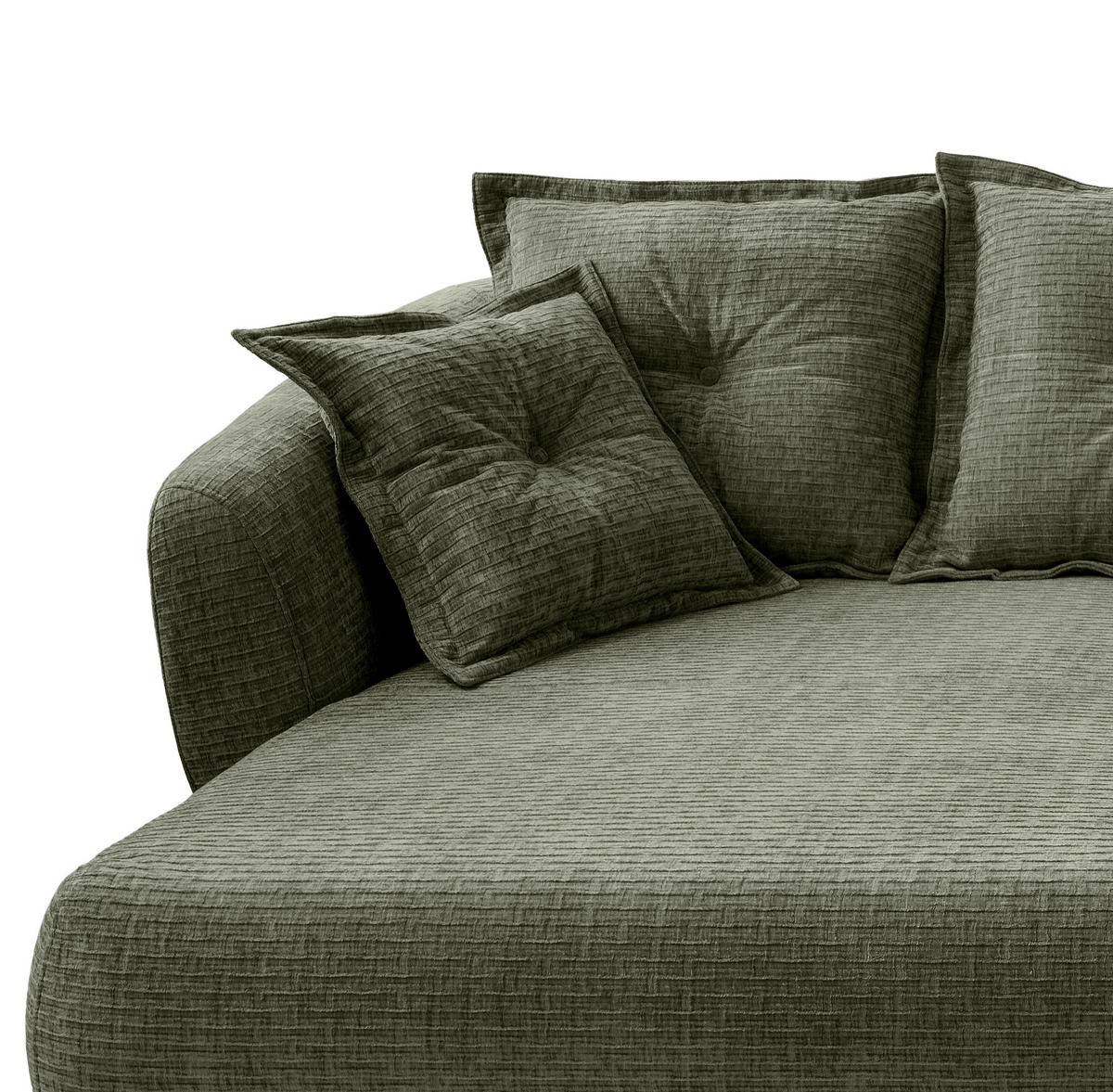 Ecksofa Baggio Olivgrün S: 162x277 cm - Schwarz/Olivgrün, MODERN, Textil (162/277cm) - Livetastic