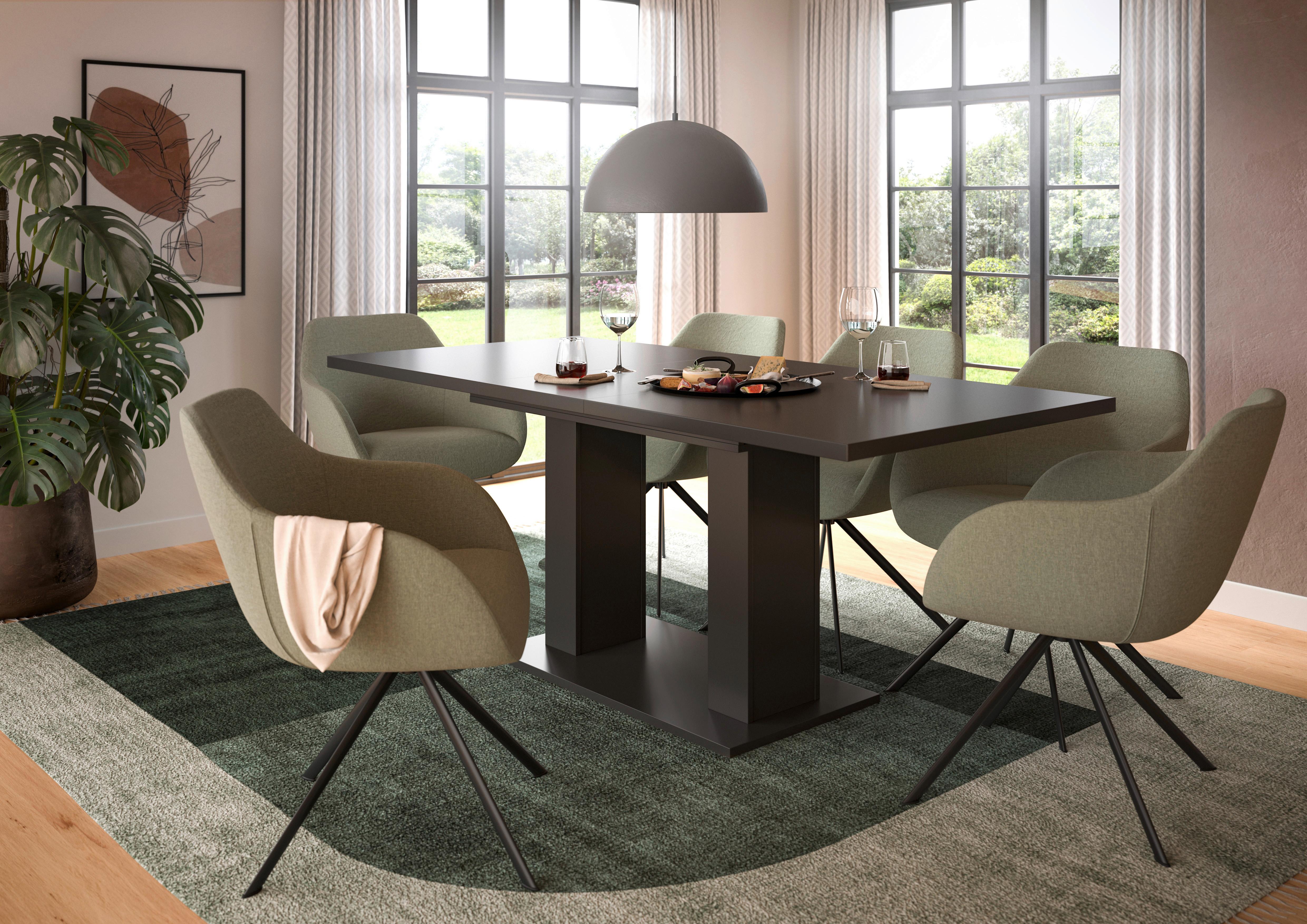 Ausziehtisch Marlon 150 Az Melamin Grau, B:150-190 cm - Grau, KONVENTIONELL, Holzwerkstoff (150-190/90/76cm)