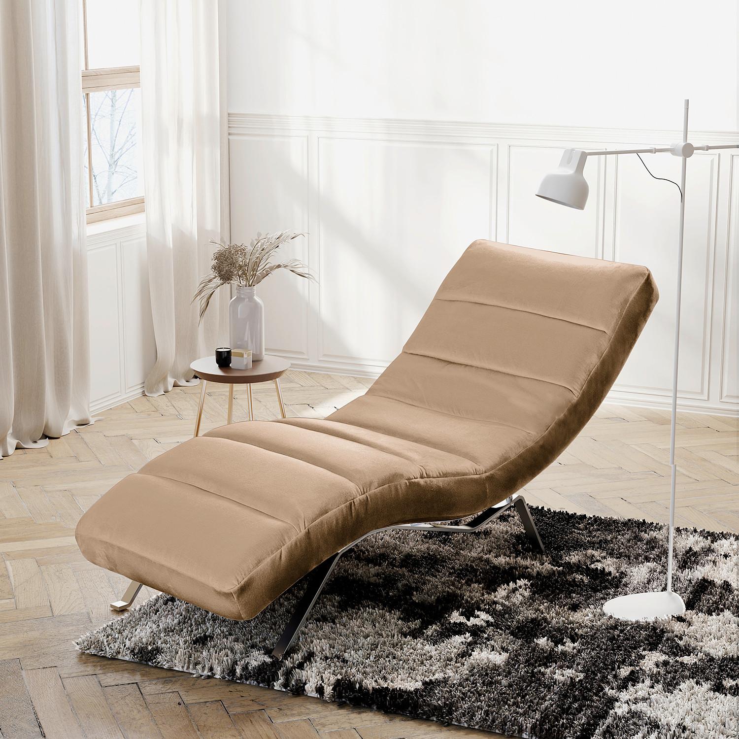 Relaxliege Swing Silver Braun B: 65 cm - Silberfarben/Braun, Design, Textil (65/65-95/171cm) - Livetastic
