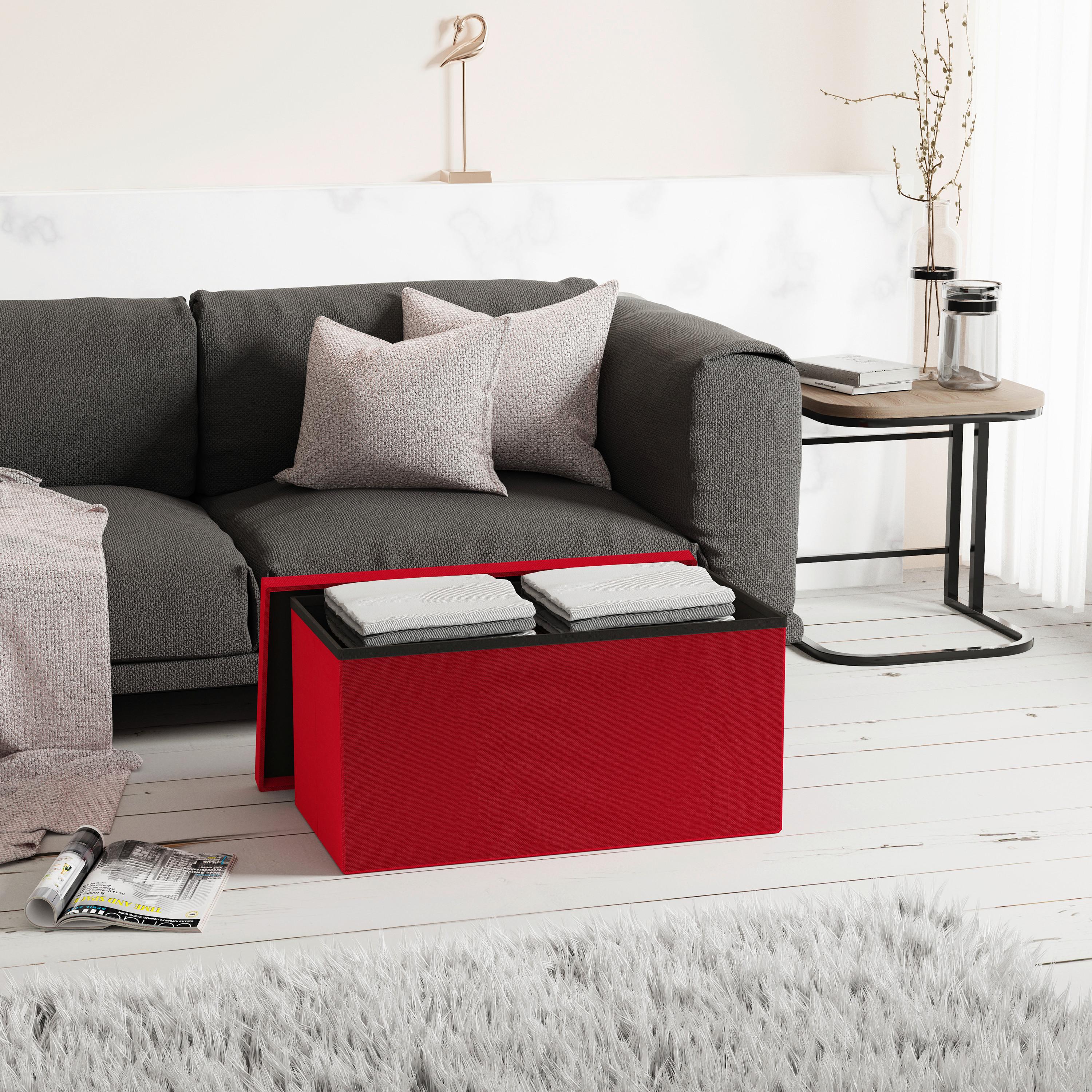 Sitzbox Boxas Rot B: 76 cm - Rot, Basics, Holzwerkstoff/Kunststoff (76/38/38cm) - MID.YOU