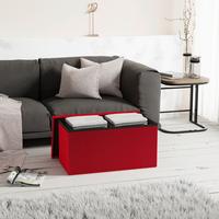 Sitzbox Boxas Rot B: 76 cm - Rot, Basics, Holzwerkstoff/Kunststoff (76/38/38cm) - MID.YOU
