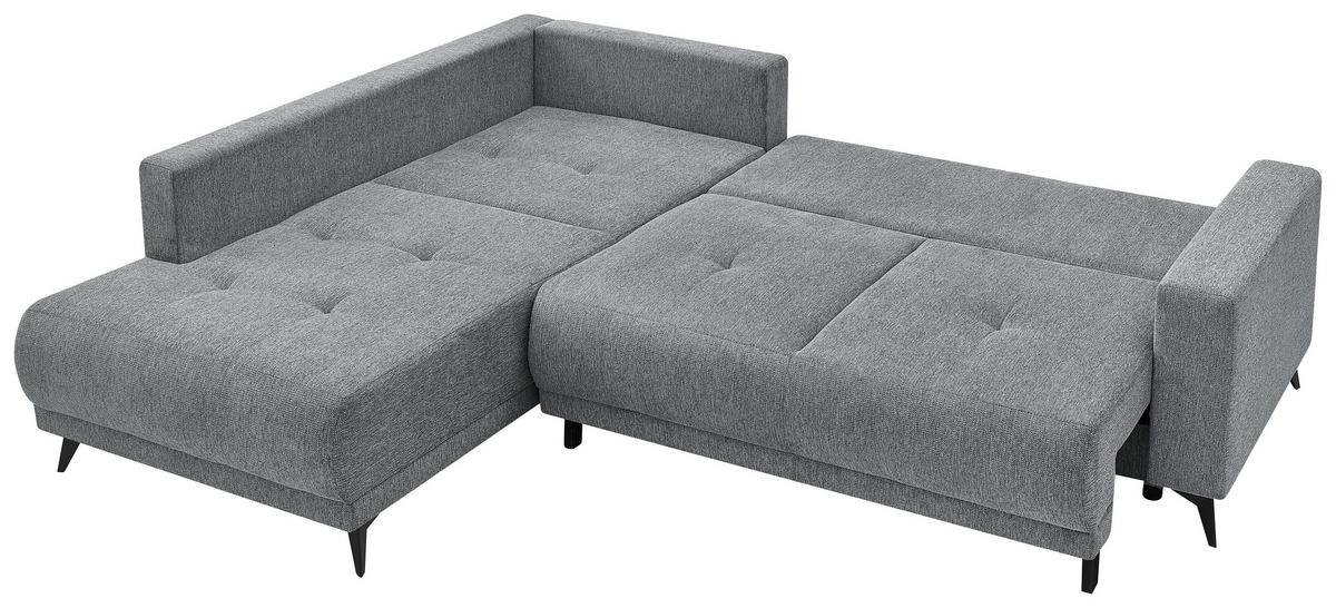 Ecksofa Texas Recr-Links Grau S: ca. 203x259 cm - Schwarz/Grau, KONVENTIONELL, Holz (203/259cm)