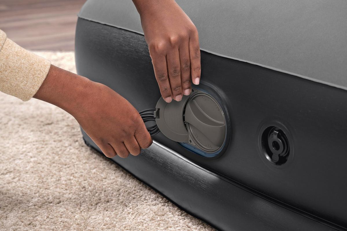 Luftbett Noah 191x97x36 cm Bis 150kg, inkl. Pumpe - Dunkelgrau/Schwarz, KONVENTIONELL, Kunststoff/Metall (191/97/36cm) - Bestway