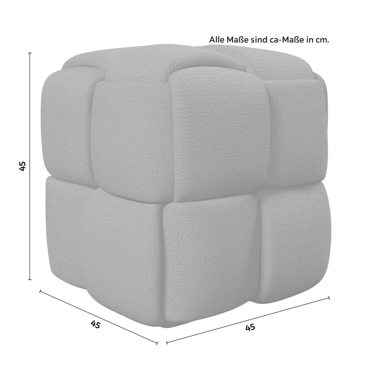 Taburet ELLA tmavě šedá bouclé - černá/tmavě šedá, Moderní, dřevo/textil (45/45/45cm) - Bessagi Home