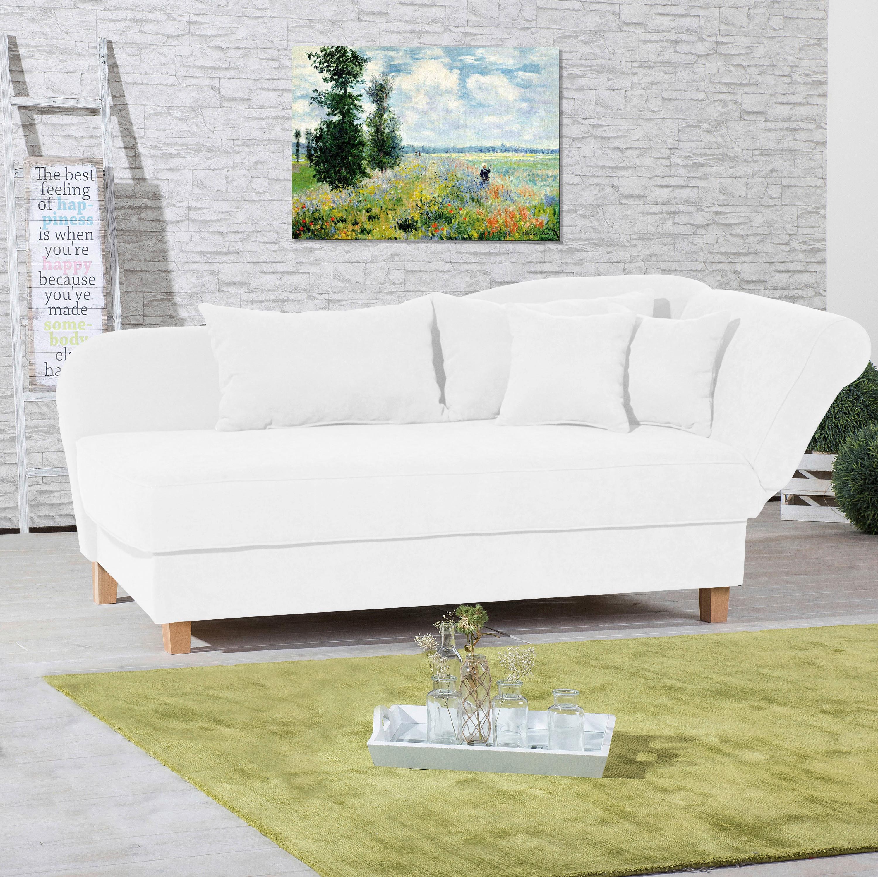 Recamiere Selma Creme Rechts Mit Bettkasten+schlaffunktion - Buchefarben/Creme, Design, Textil (190/88/82cm) - Max Winzer