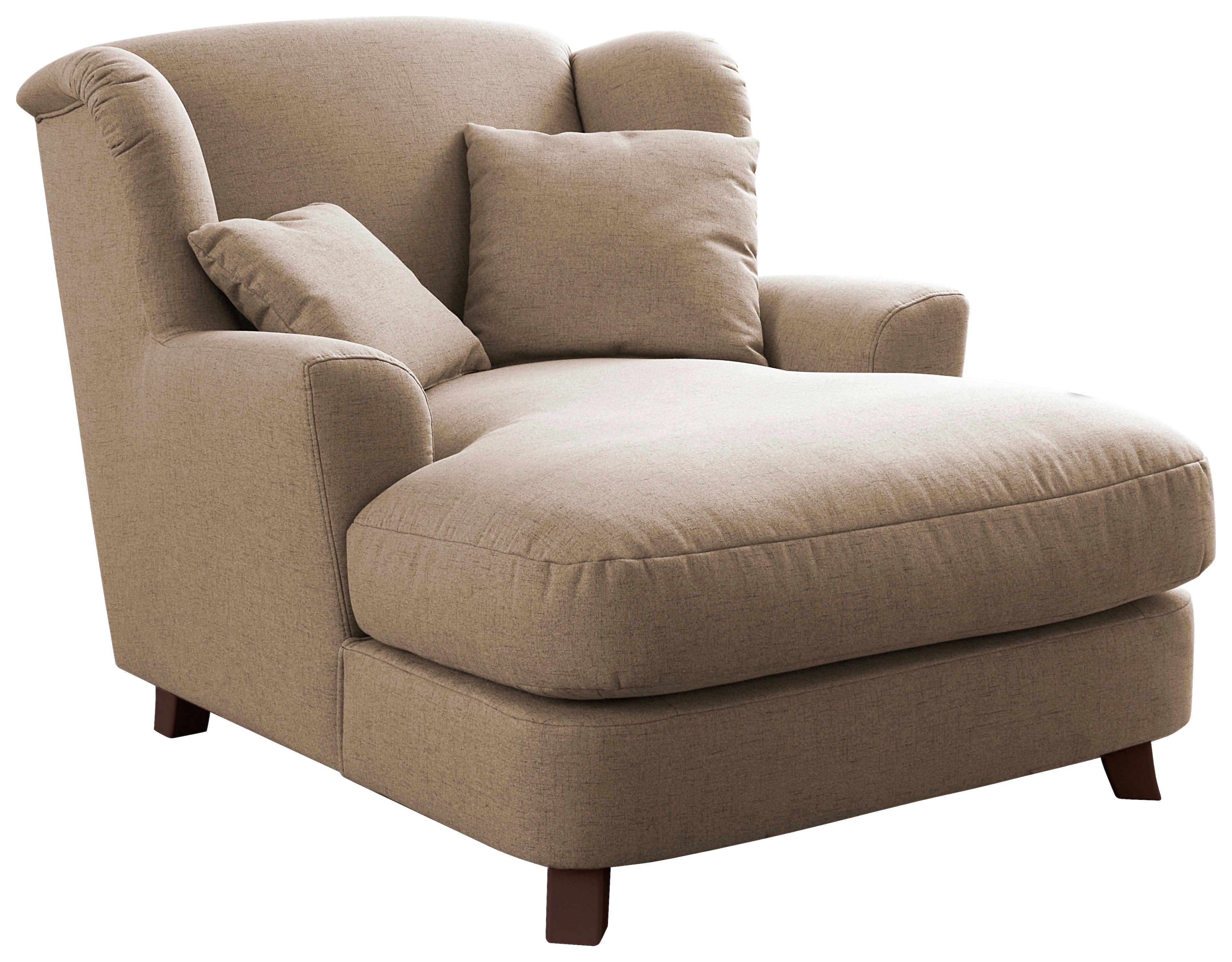 XXXL-Sessel Asado beige inkl. Zierkissen, B: 109 cm - Beige/Dunkelbraun, MODERN, Textil (109/104/145cm) - Sit & More