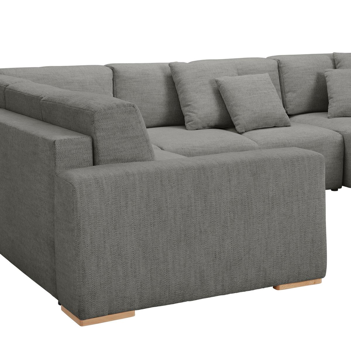 Wohnlandschaft Vouge Grau U: 283x371x208 Cm - Buchefarben/Schwarz, KONVENTIONELL, Textil (283/371/208cm) - Livetastic