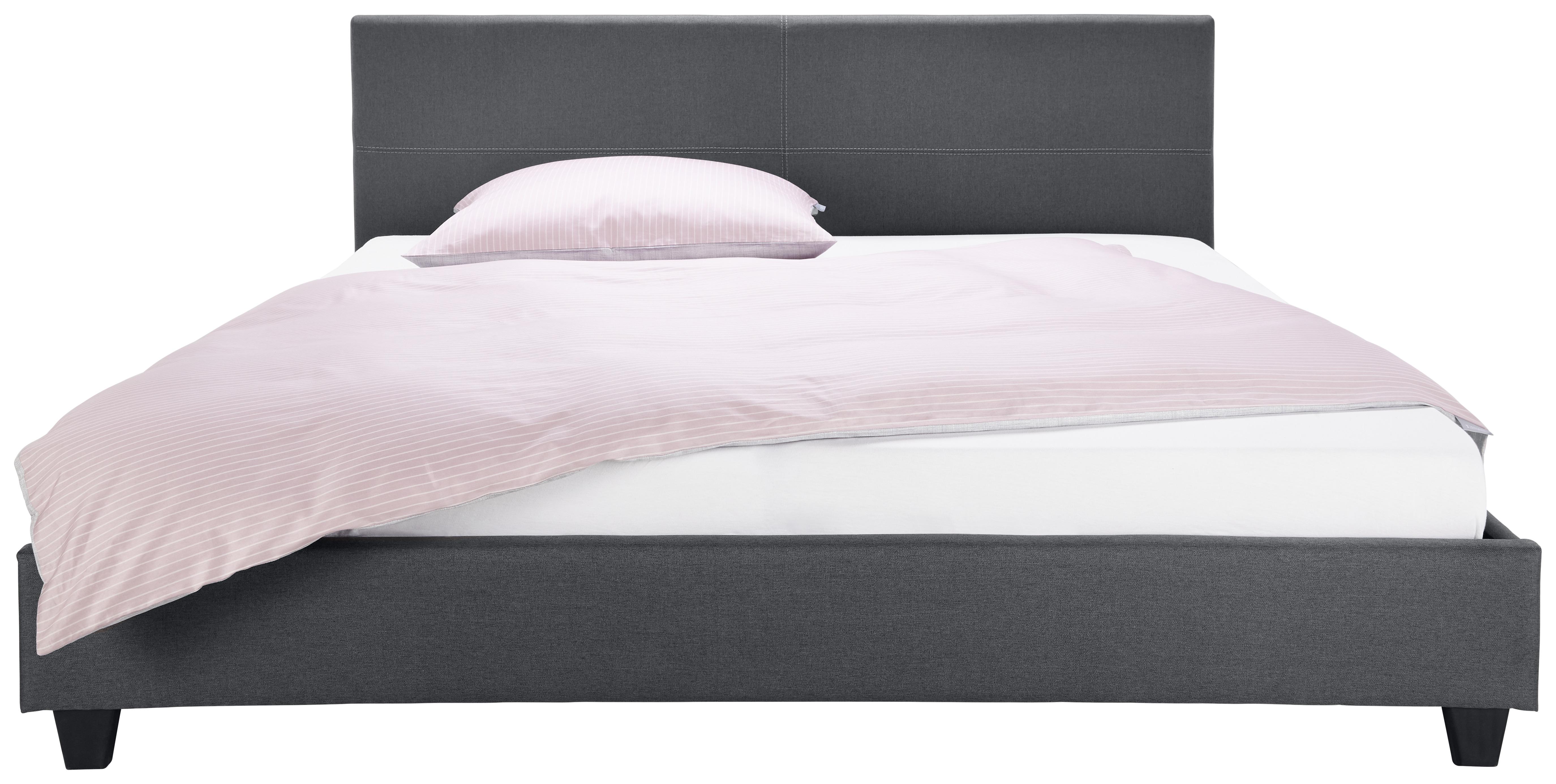 Čalouněná Postel S Roštem Mika 180x200, Tmavě Šedá - tmavě šedá, Moderní, dřevo/textil (180/200cm) - Modern Living