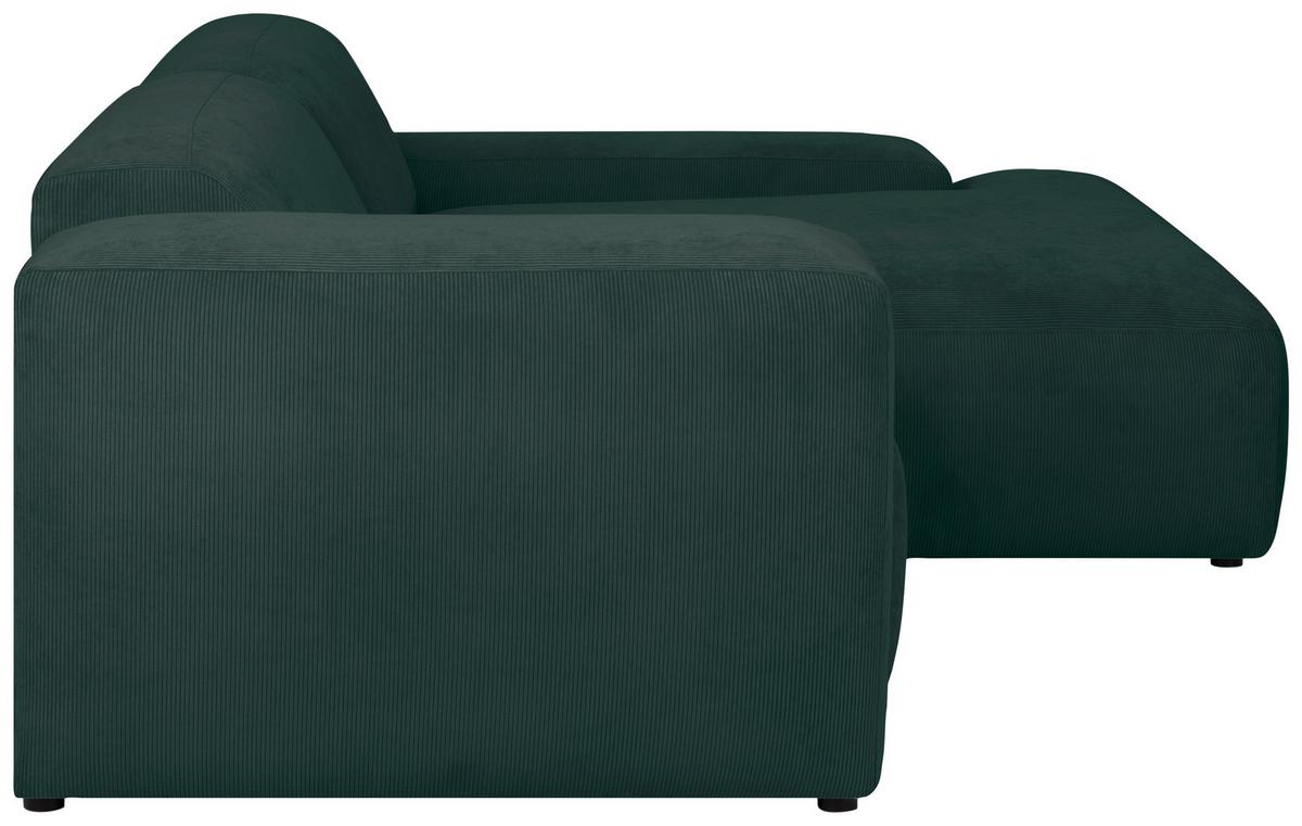 Ecksofa Hannah Grün 252x170 cm - Schwarz/Grün, Design, Textil (252/170cm) - MID.YOU