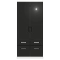 Drehtürenschrank 91 cm Berlin Weiß/Grau - Weiß/Grau, MODERN, Holzwerkstoff (91/210/54cm) - Rauch Möbel