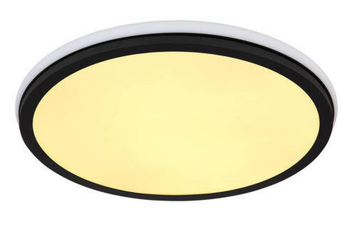 LED-Deckenleuchte 41391-40r - Opal/Schwarz, Design, Kunststoff/Metall (45/7cm) - Globo