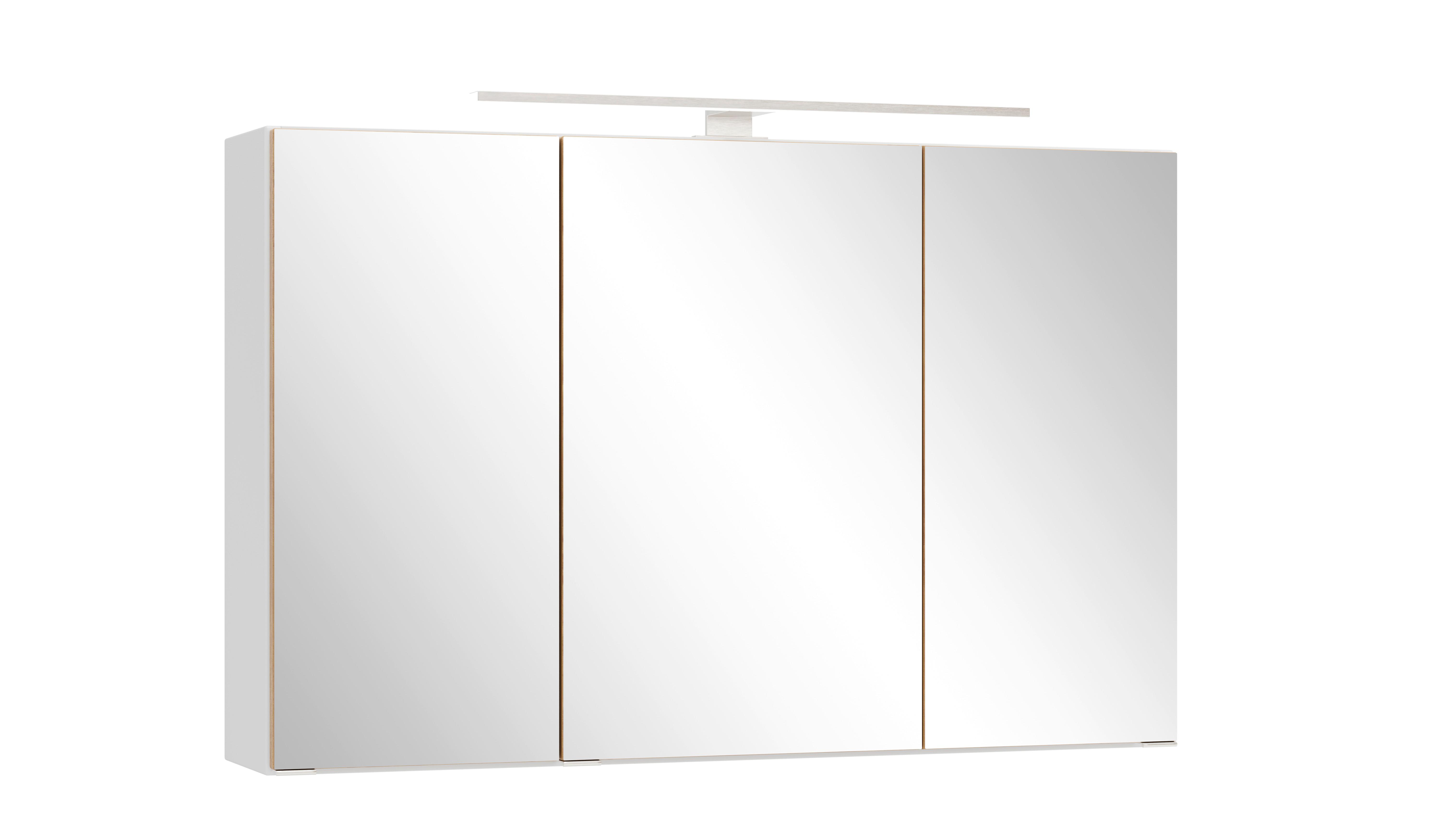 SPIEGELSCHRANK Verona Weiß B: 100cm - Wildeiche/Weiß, Trend, Glas/Holzwerkstoff (100/64/20cm) - Held
