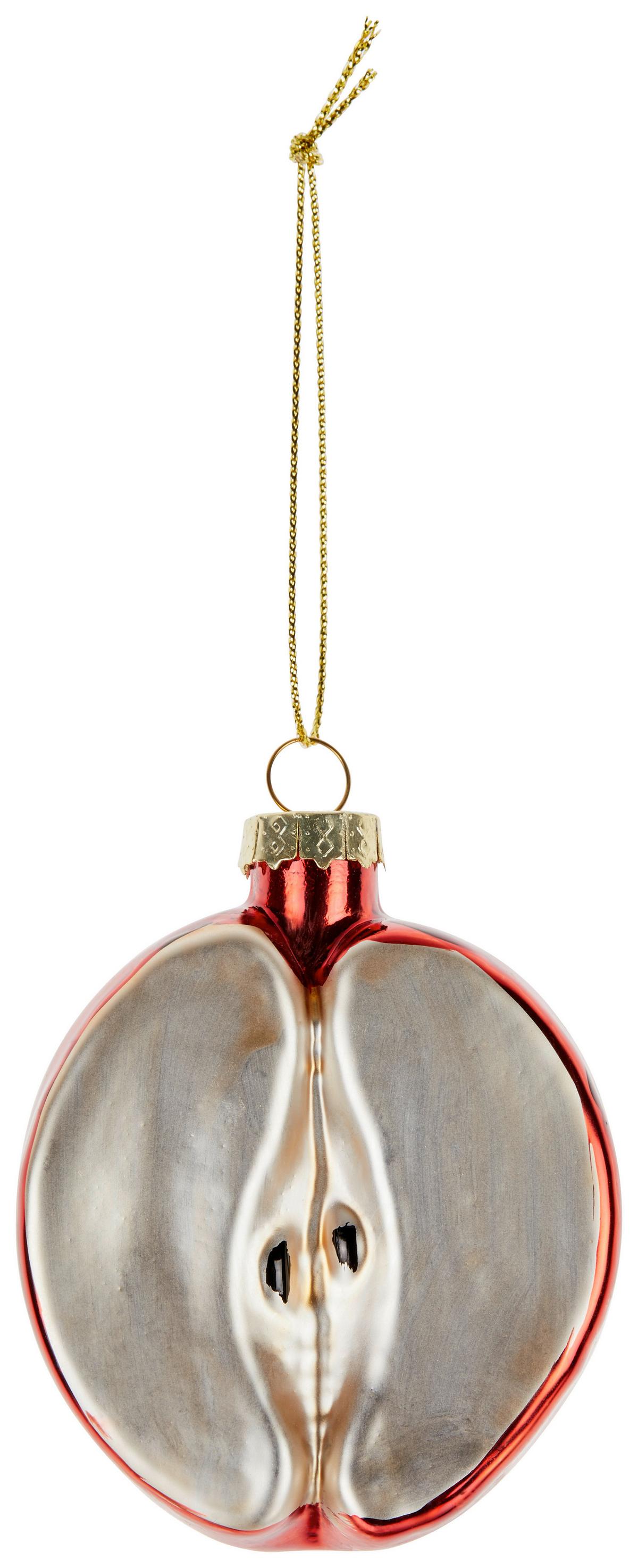 Christbaumanhänger Rina - Rot/Goldfarben, KONVENTIONELL, Glas (6,5/4,5/10cm)