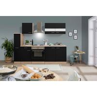 Küchenblock Merle Küchenblock 240 cm - Eichefarben/Schwarz, Basics, Holzwerkstoff (240cm) - Respekta