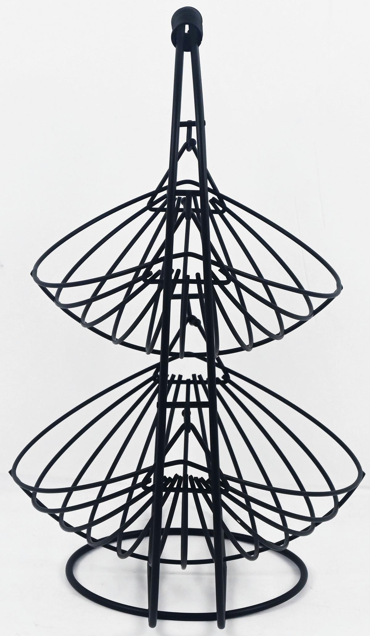 OBSTKORB ANTONIA - Schwarz, KONVENTIONELL, Metall (29/24/39cm) - Luca Bessoni