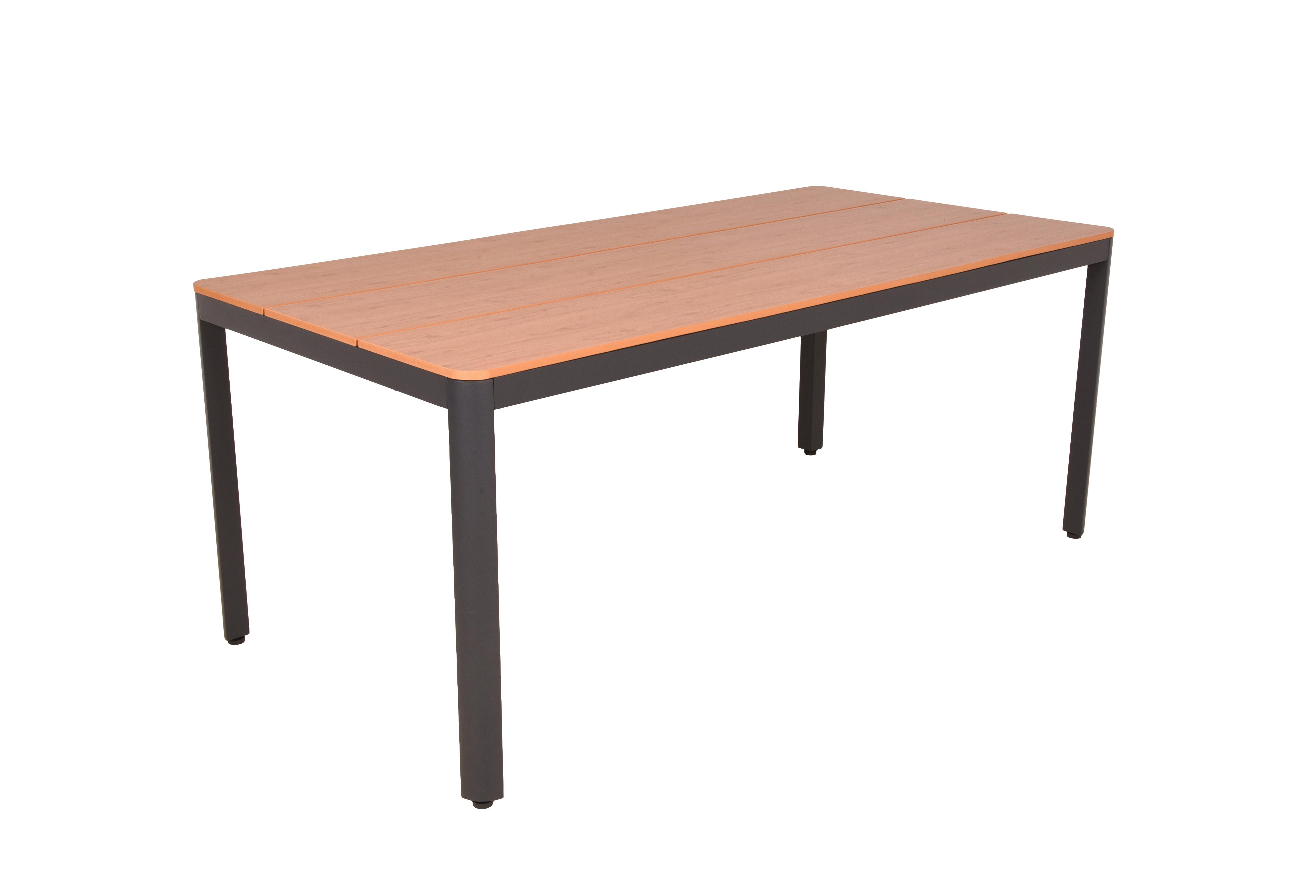 GARTENTISCH TISCH BARLETTA - Anthrazit/Braun, MODERN, Kunststoff/Metall (91/74/180cm) - Gardenson
