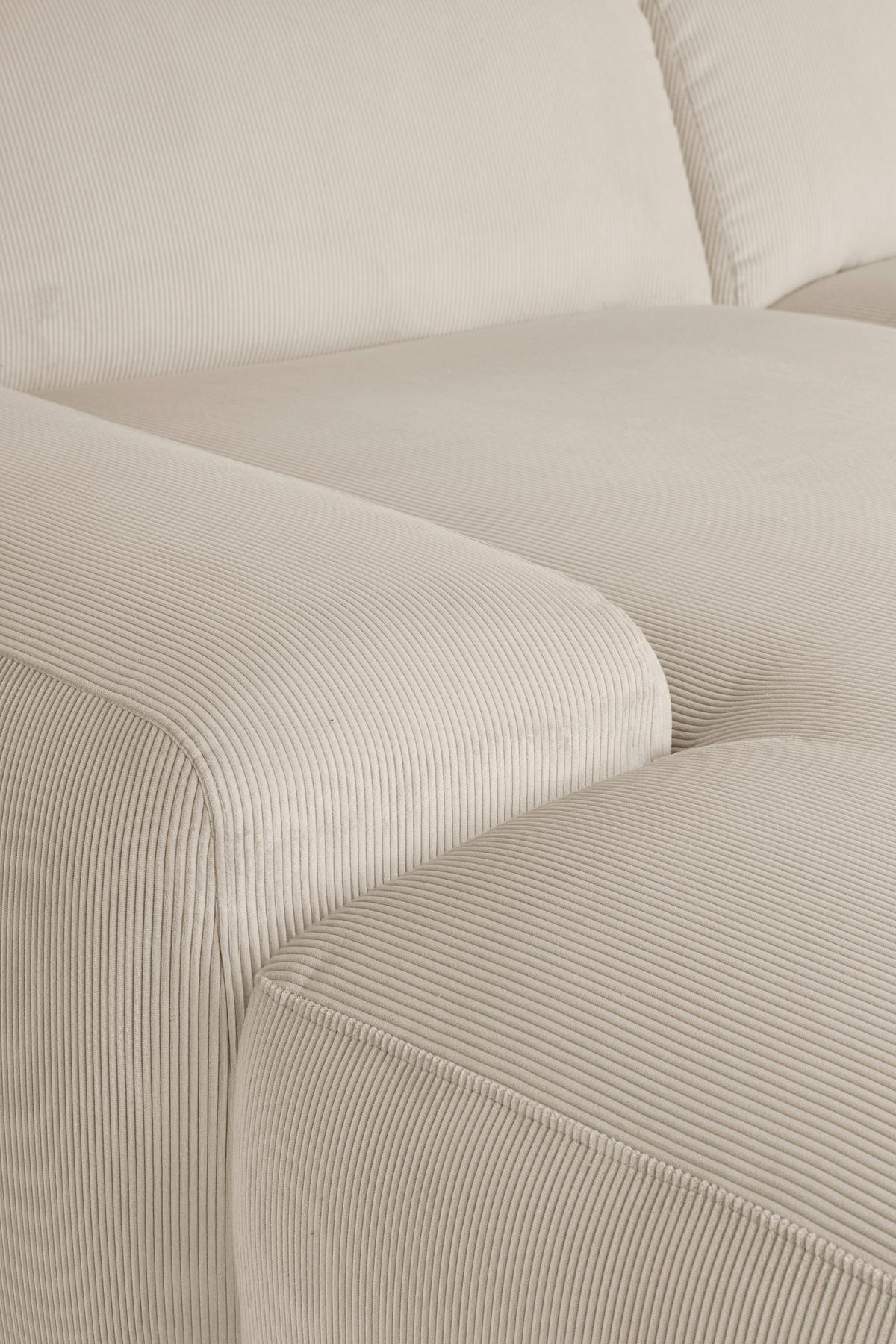 ECKSOFA Hannah Beige S: 200x304cm - Beige/Schwarz, Design, Textil (200/304cm) - MID.YOU